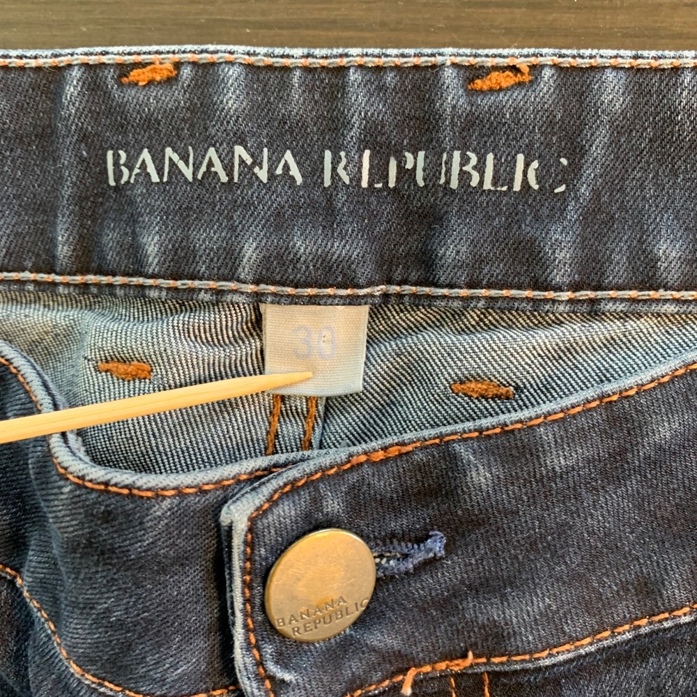Banana‎ Republic Women's Dark Wash Denim Jeans Size 30 Bootcut Classic READ FLAW - Picture 3 of 15